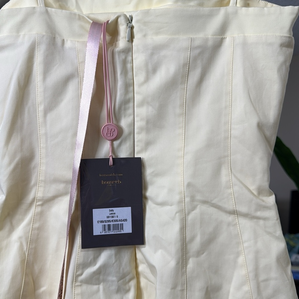 House of CB 'Dolly' Lemon Stretch Cotton A-Line Midi Sundress NWOT - Picture 8 of 8